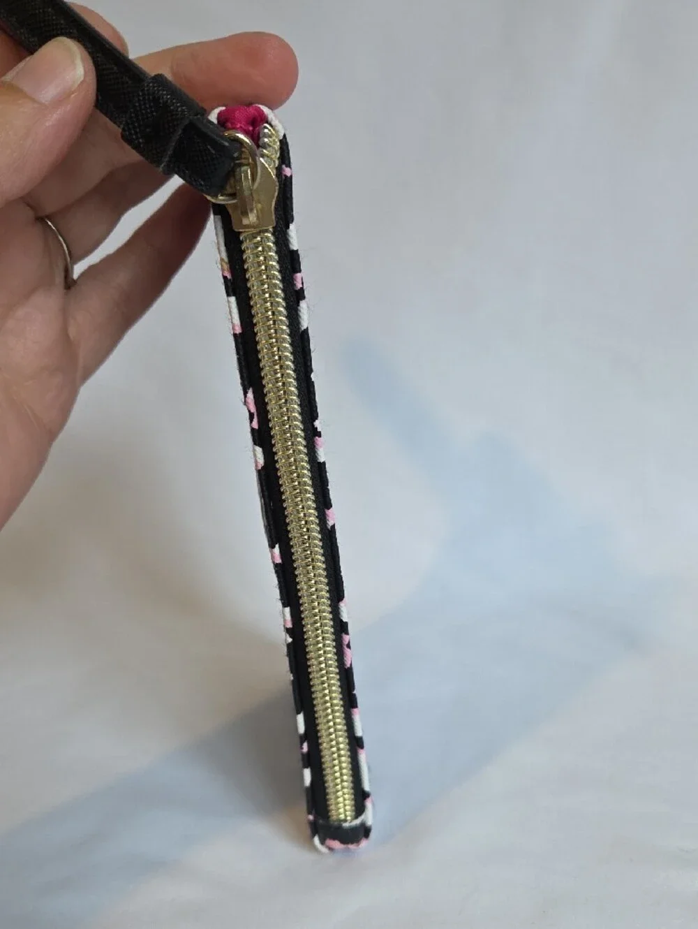 Victoria's Secret Black, Pink & White Leopard Print Wristlet Clutch